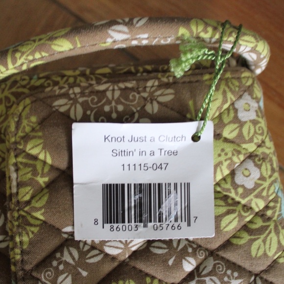 Vera Bradley NWT Knot Just a Clutch Bag (Sittin in a Tree) Grren Brown Tree Bird - Picture 7 of 12